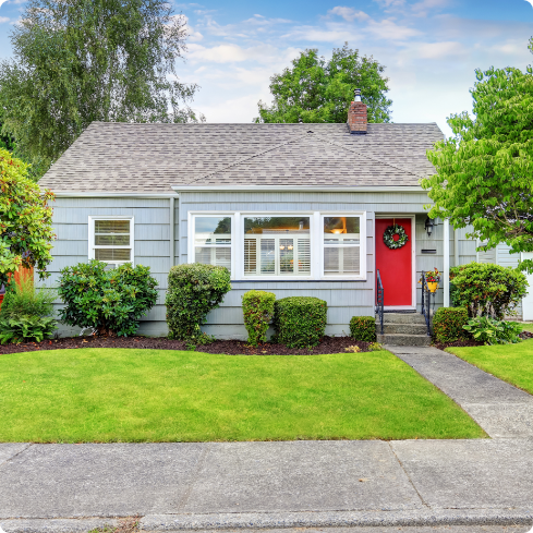 House with a red door