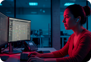 girl working on system