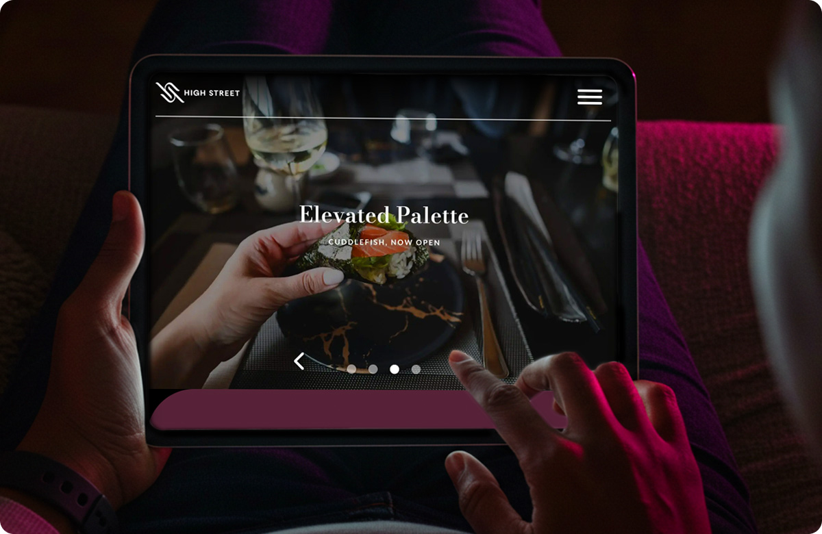 High Street Atlanta's website on a tablet
