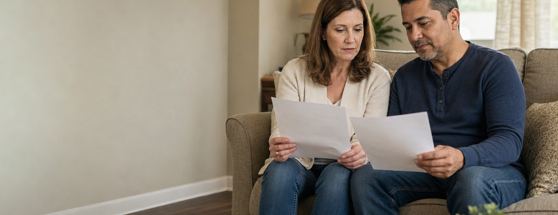Homeowners comparing cash offers on their house