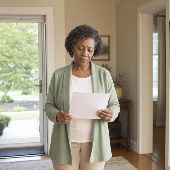 Homeowner reviewing a buyer's proof of funds letter