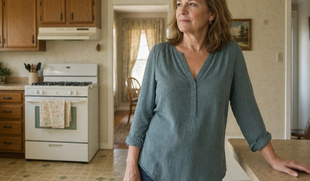 Homeowner standing in a dated kitchen that needs updates